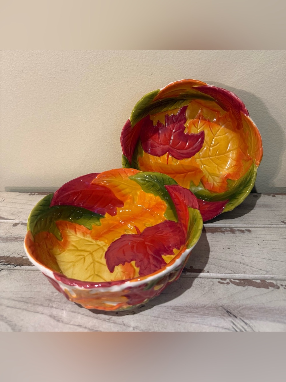 Temp-tations by Tara Harvest Figural Leaf Cereal Bowls - Set of 2 - 24 oz.